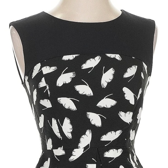 Jason Wu Miss Wu Black & White Delicate Leaf Print Mini Sleeveless Dress Size 0 - Picture 4 of 9